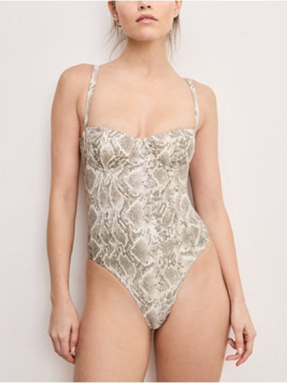 Good American L Snake-Print One-Piece Swimsuit